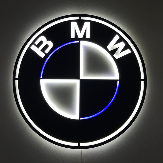 BMW Metal Logo Led Car Wall Art