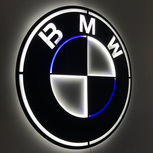 BMW Metal Logo Led Car Wall Art