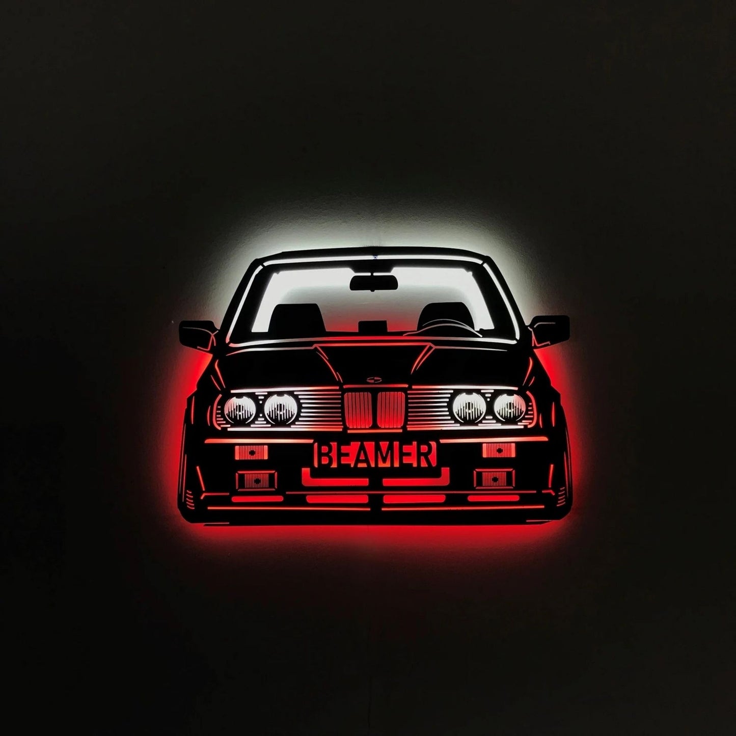 BMW E30 Wall Art – LED Metal Car Decor