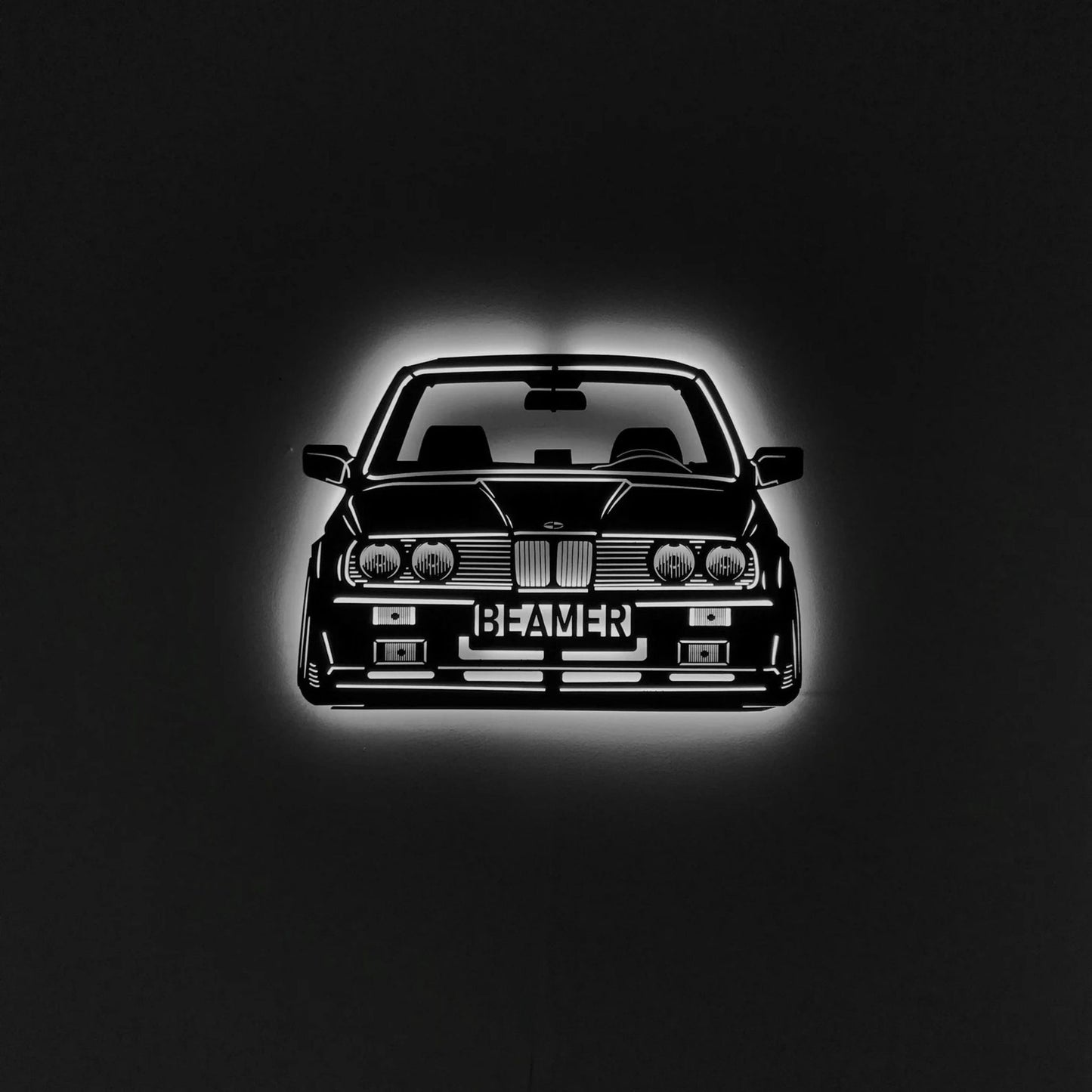 BMW E30 Wall Art – LED Metal Car Decor