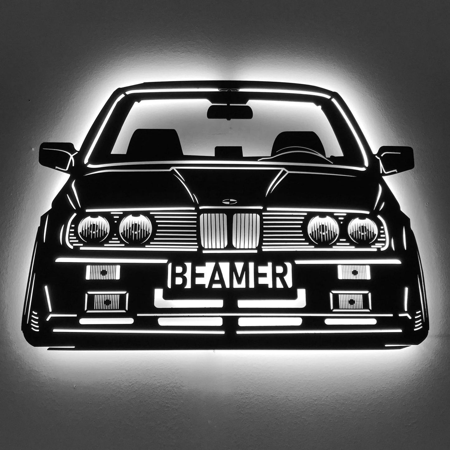 BMW E30 Wall Art – LED Metal Car Decor