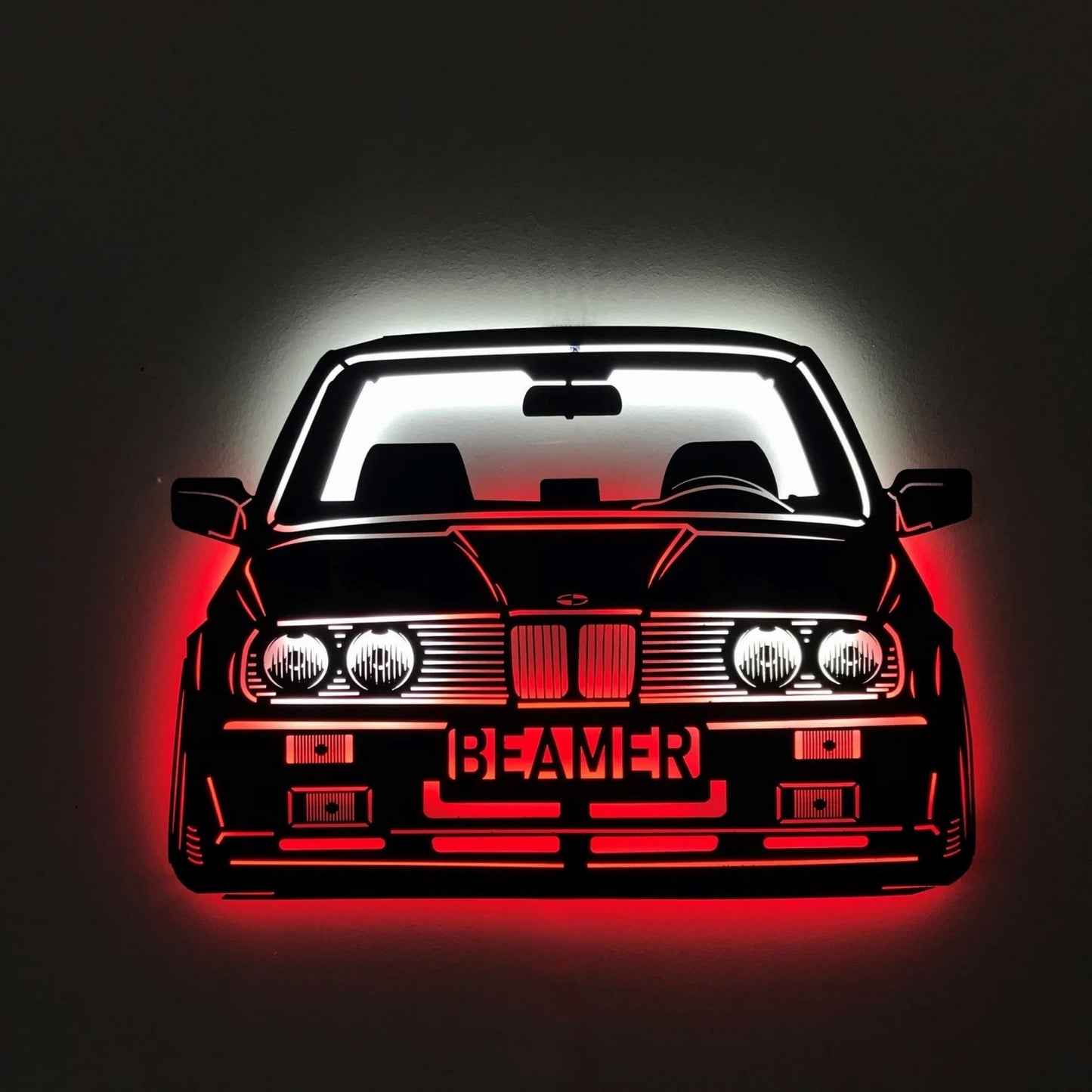 BMW E30 Wall Art – LED Metal Car Decor