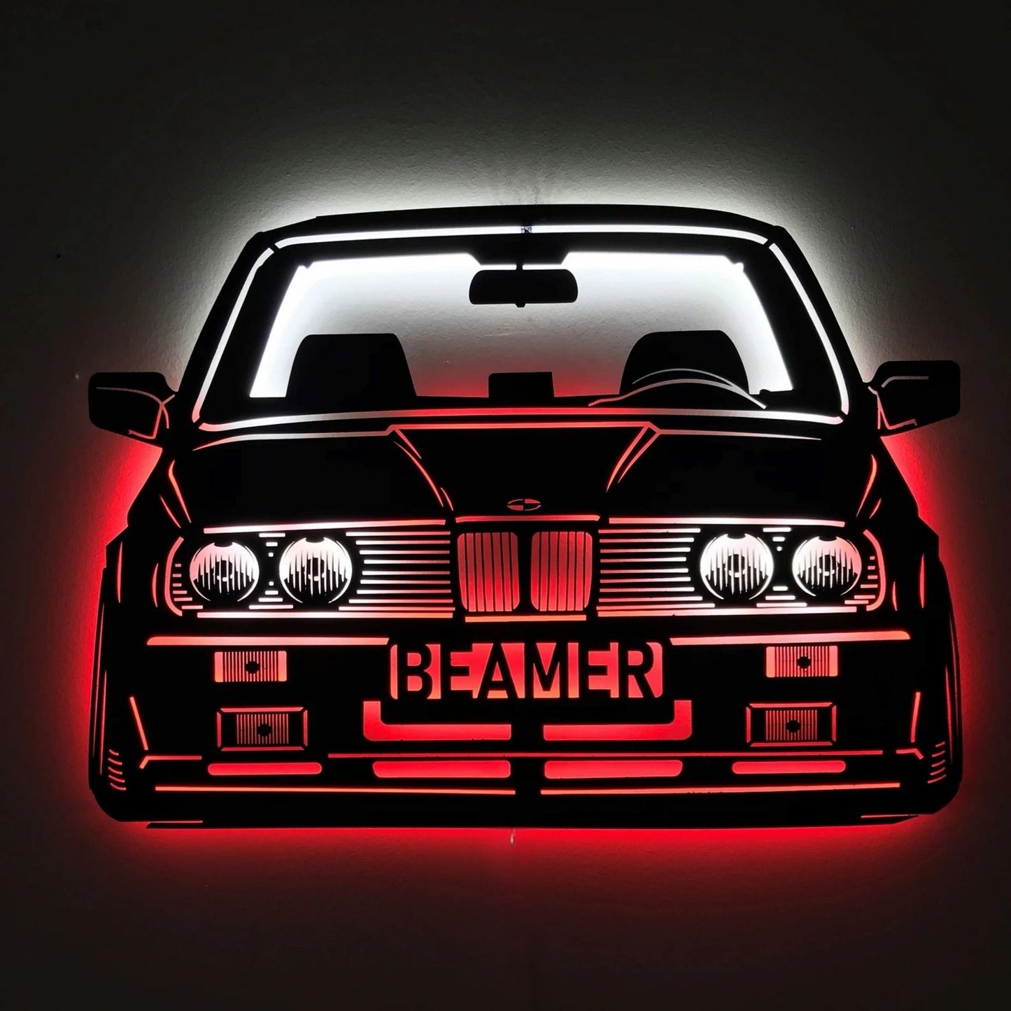 BMW E30 Wall Art – LED Metal Car Decor