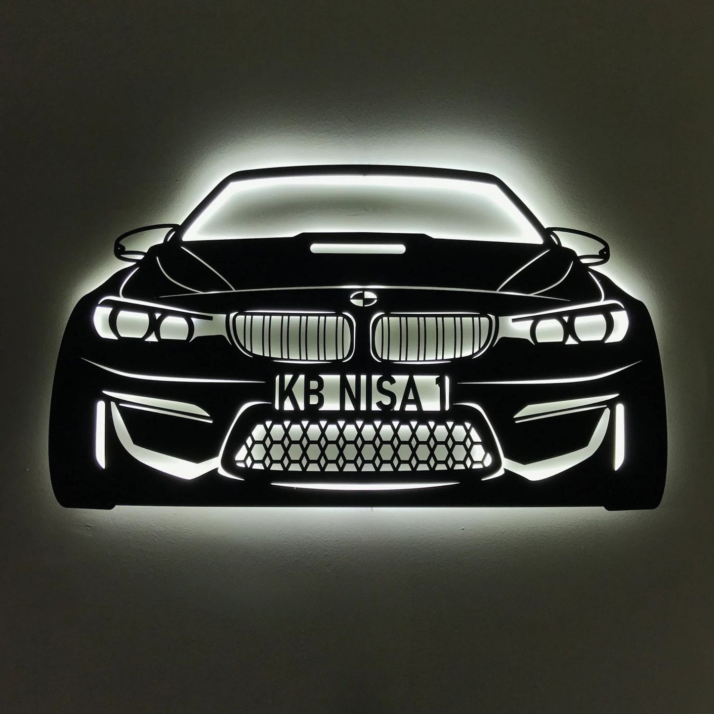 BMW M4 Wall Art – Custom LED Metal Car Decor
