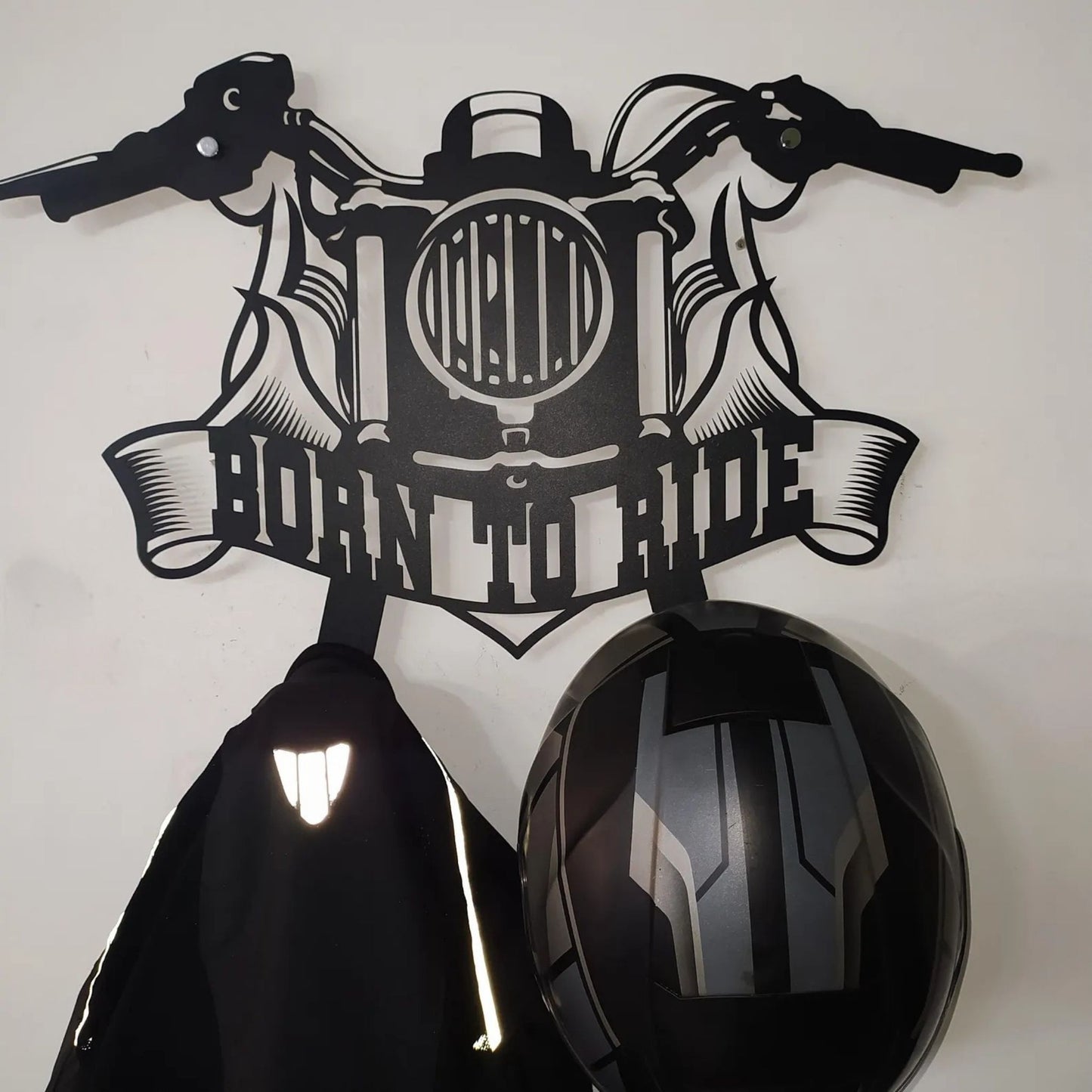 Custom Metal Wall Art Decor - Motorcycle Helmet Holder