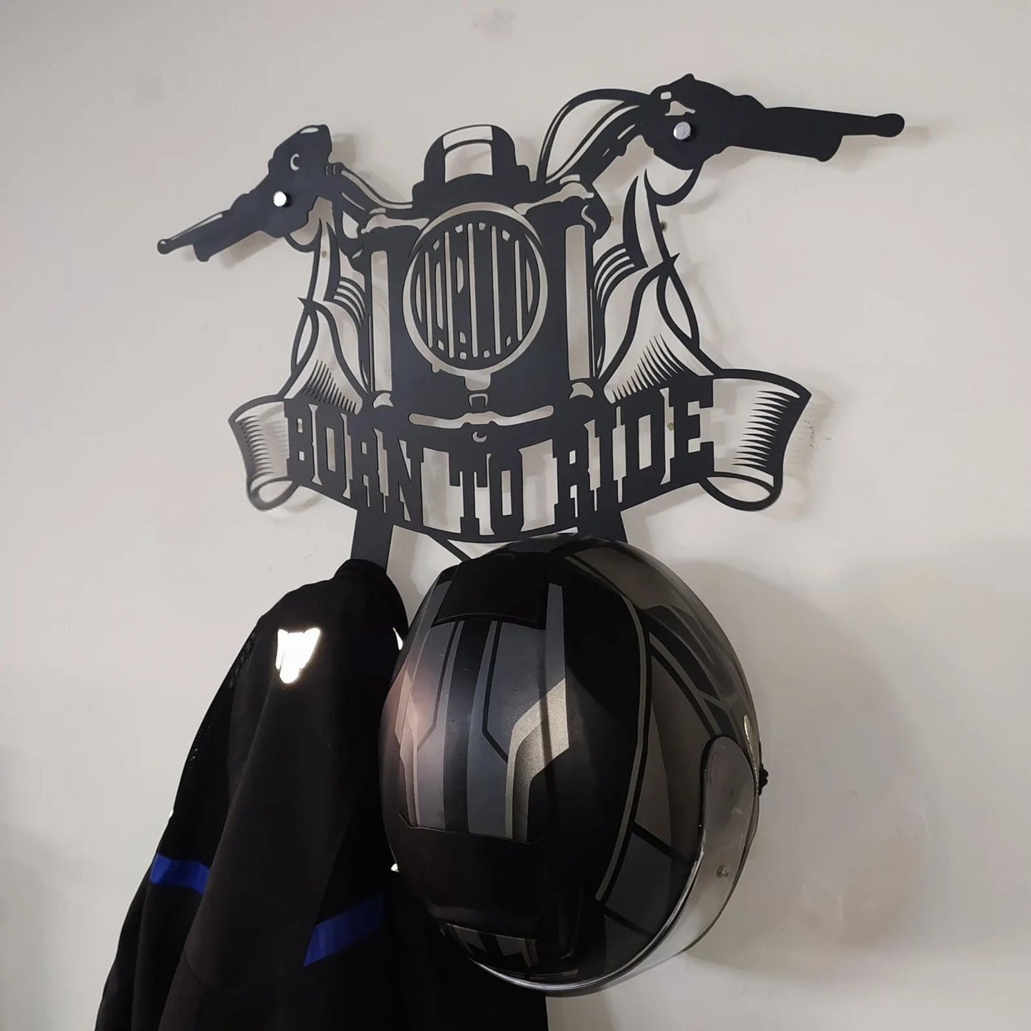 Custom Metal Wall Art Decor - Motorcycle Helmet Holder