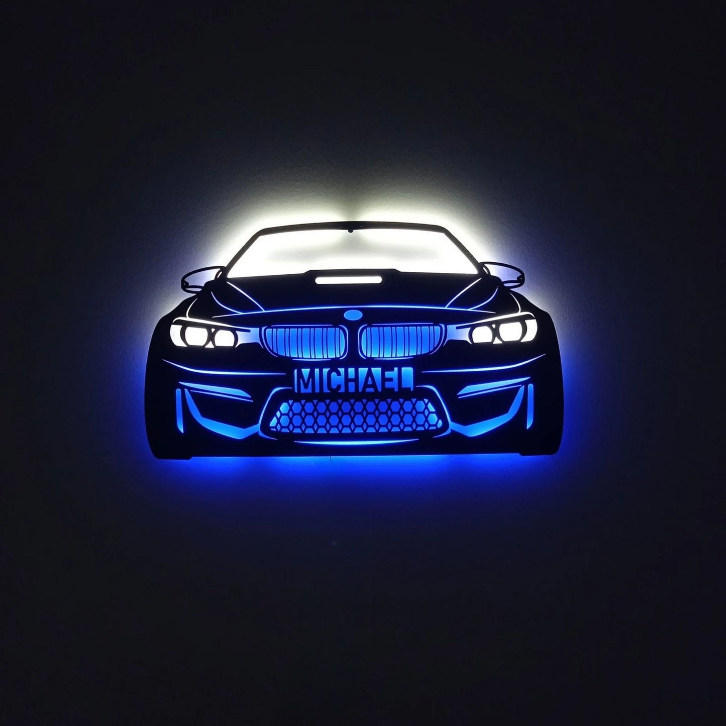 BMW M4 Wall Art – Custom LED Metal Car Decor