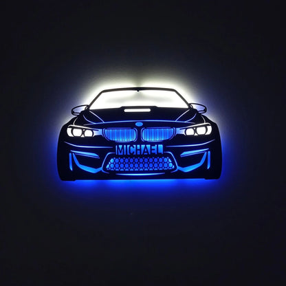 BMW M4 Wall Art – Custom LED Metal Car Decor