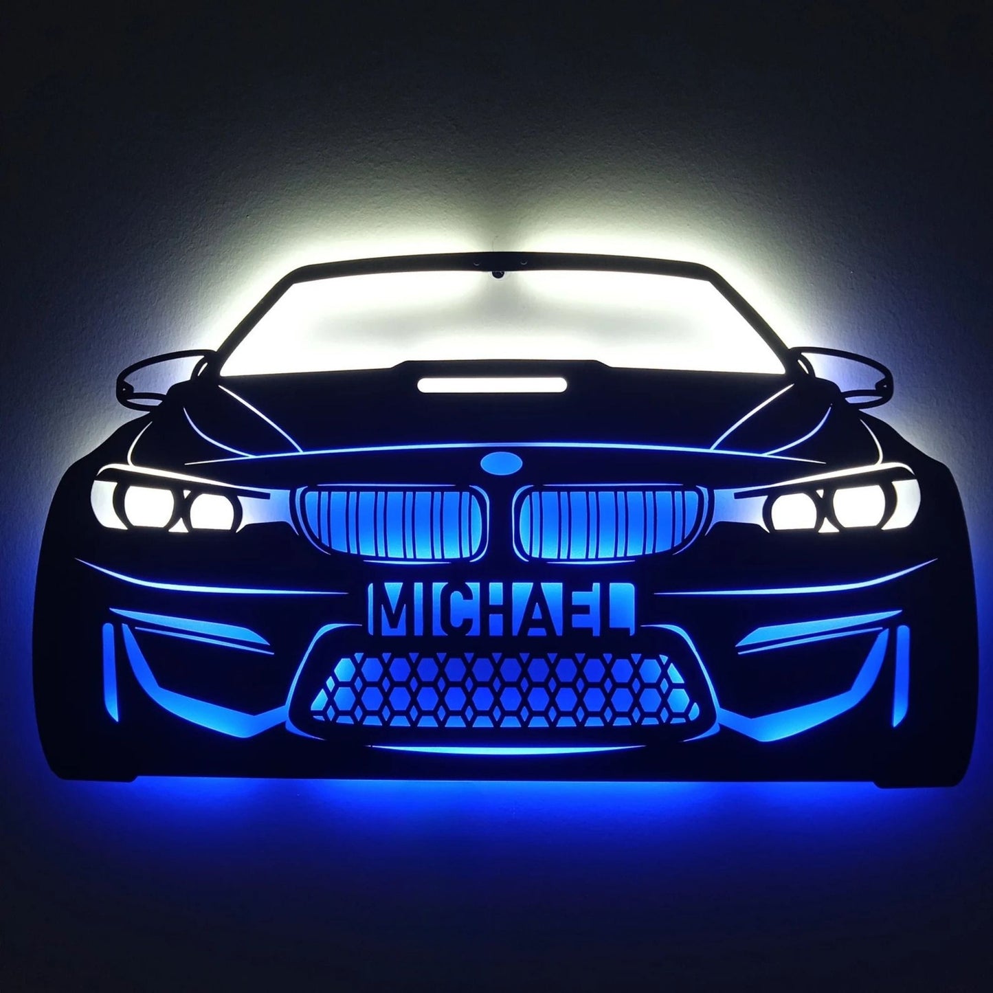 BMW M4 Wall Art – Custom LED Metal Car Decor