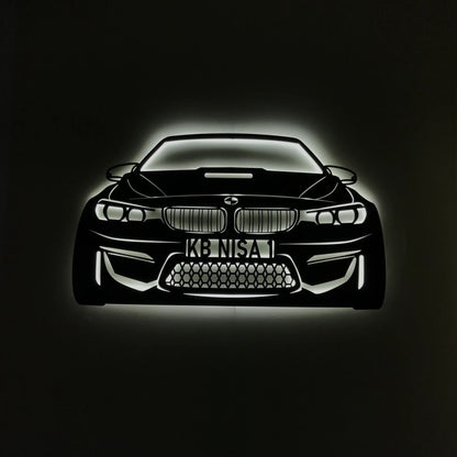 BMW M4 Wall Art – Custom LED Metal Car Decor