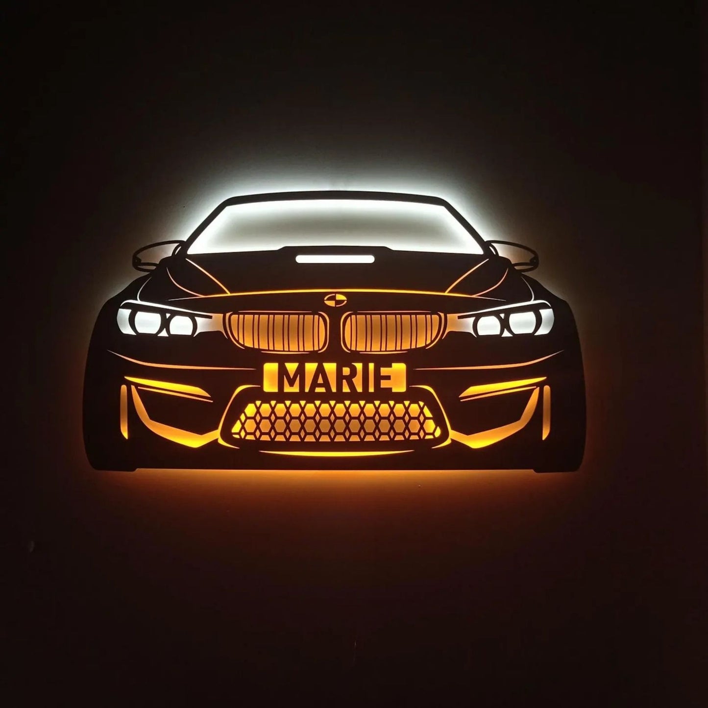 BMW M4 Wall Art – Custom LED Metal Car Decor