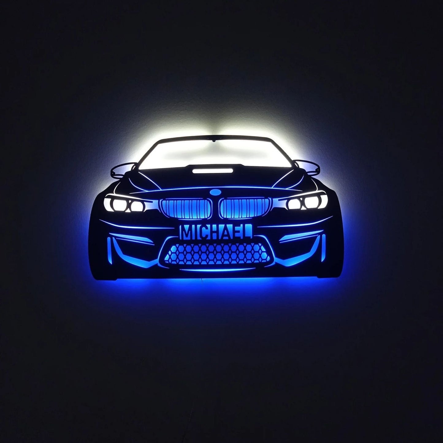 BMW M4 Wall Art – Custom LED Metal Car Decor