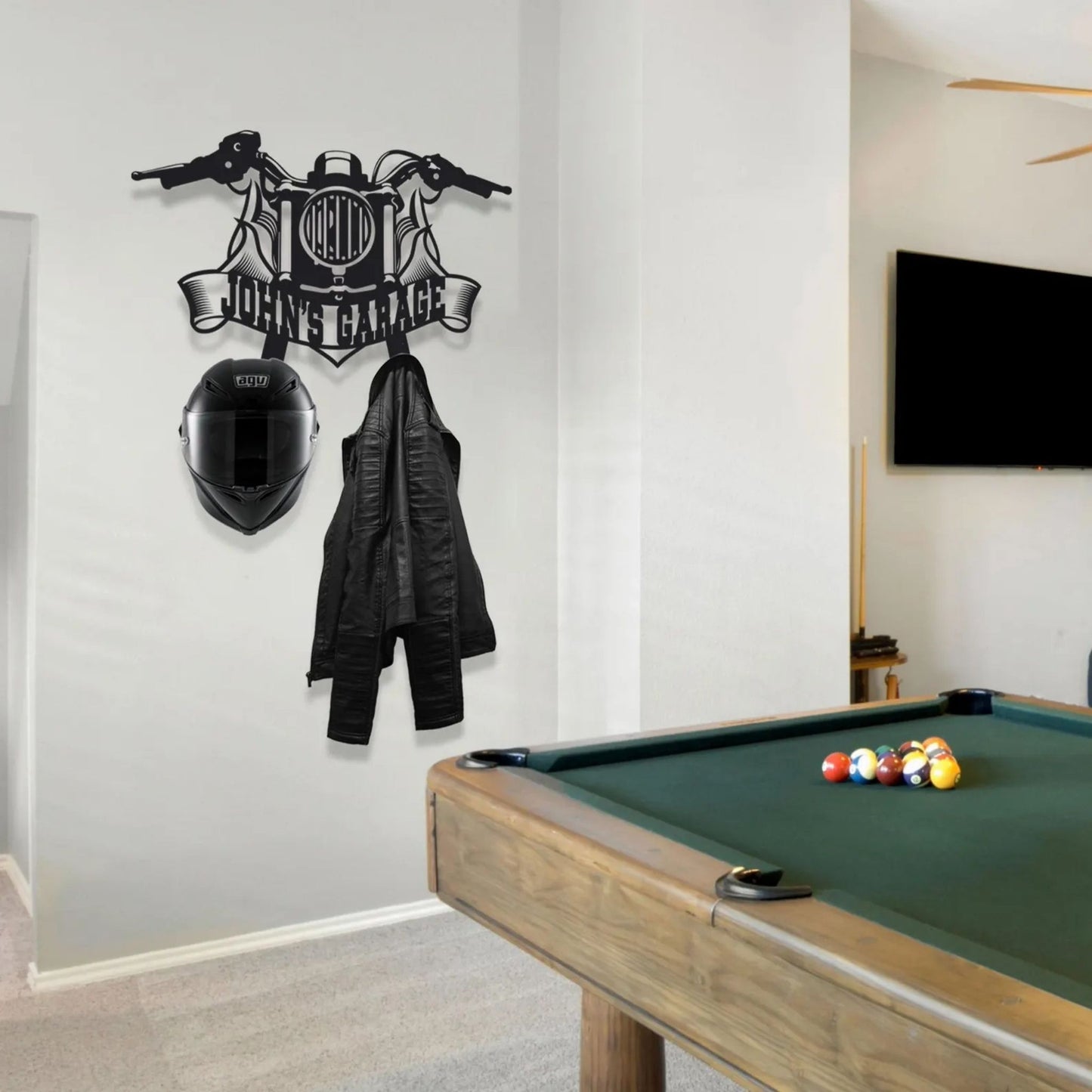 Custom Metal Wall Art Decor - Motorcycle Helmet Holder