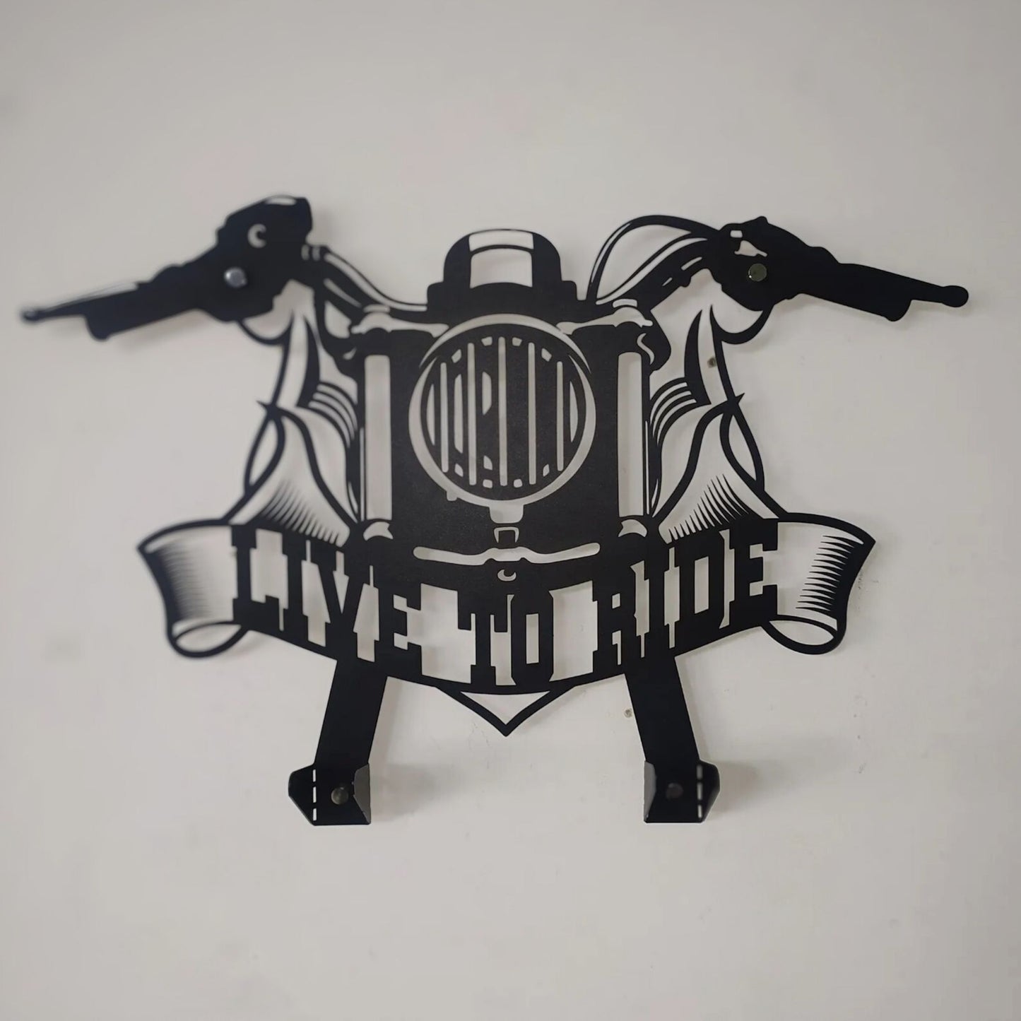 Custom Metal Wall Art Decor - Motorcycle Helmet Holder