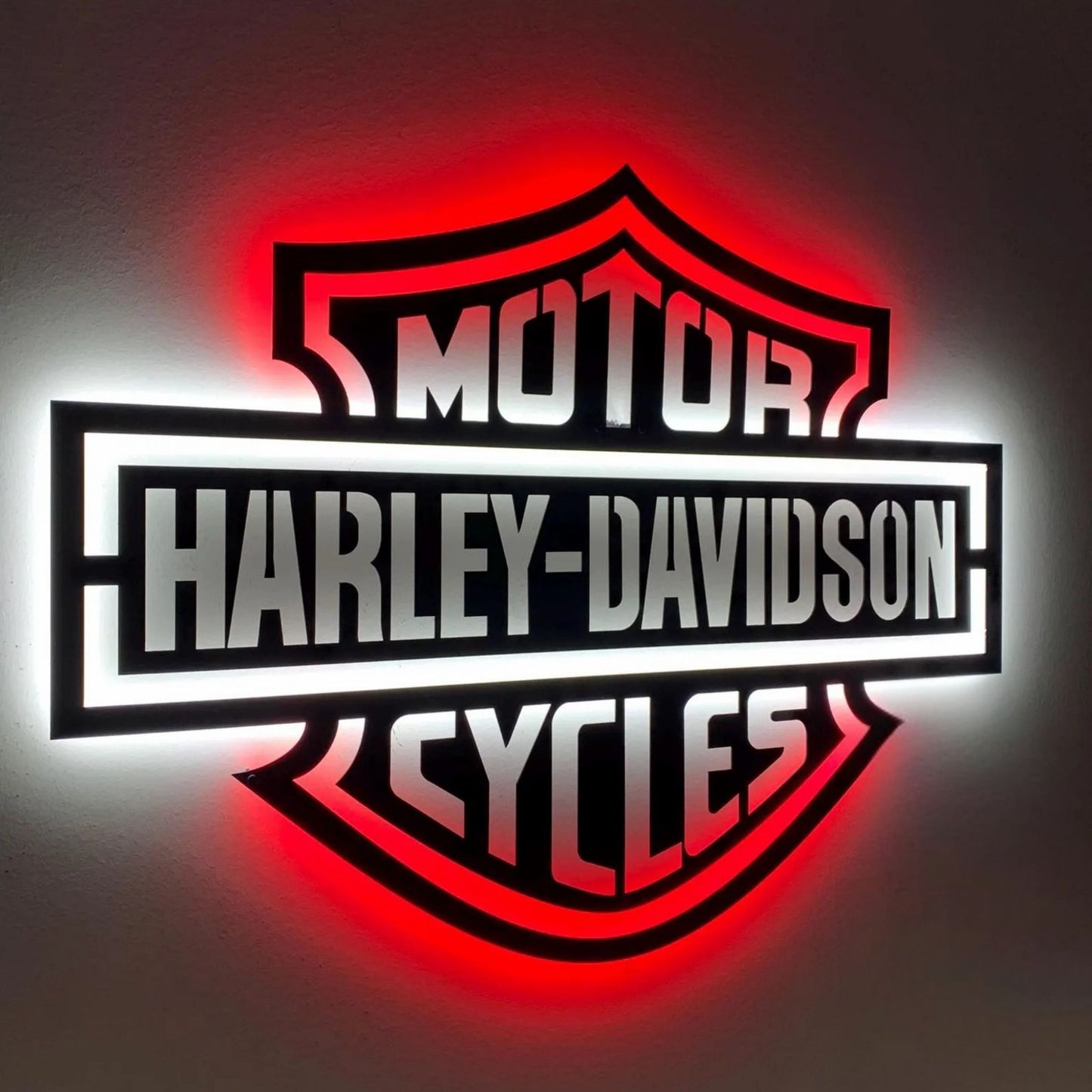 Harley Style Motorcycle LED Metal Wall Art Decor